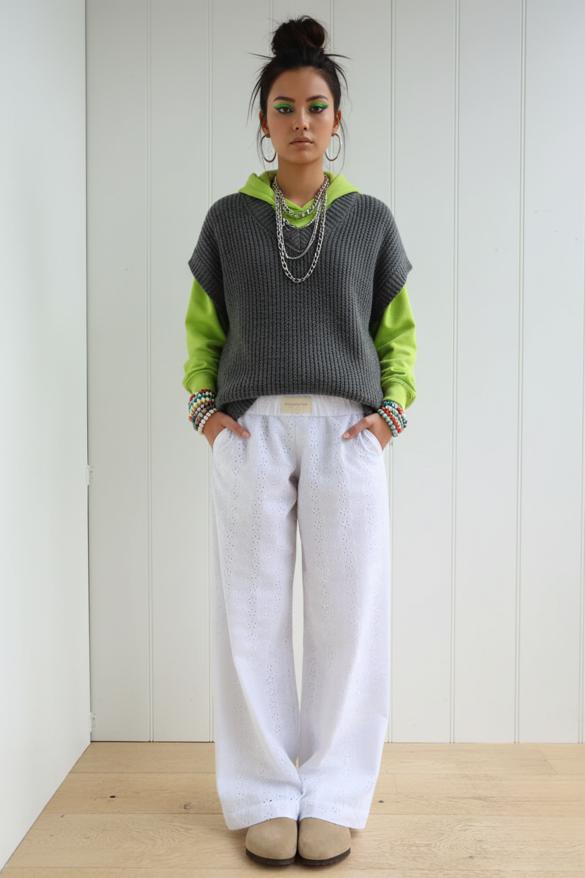 Pamuk Yorgun Papatya Pantolon