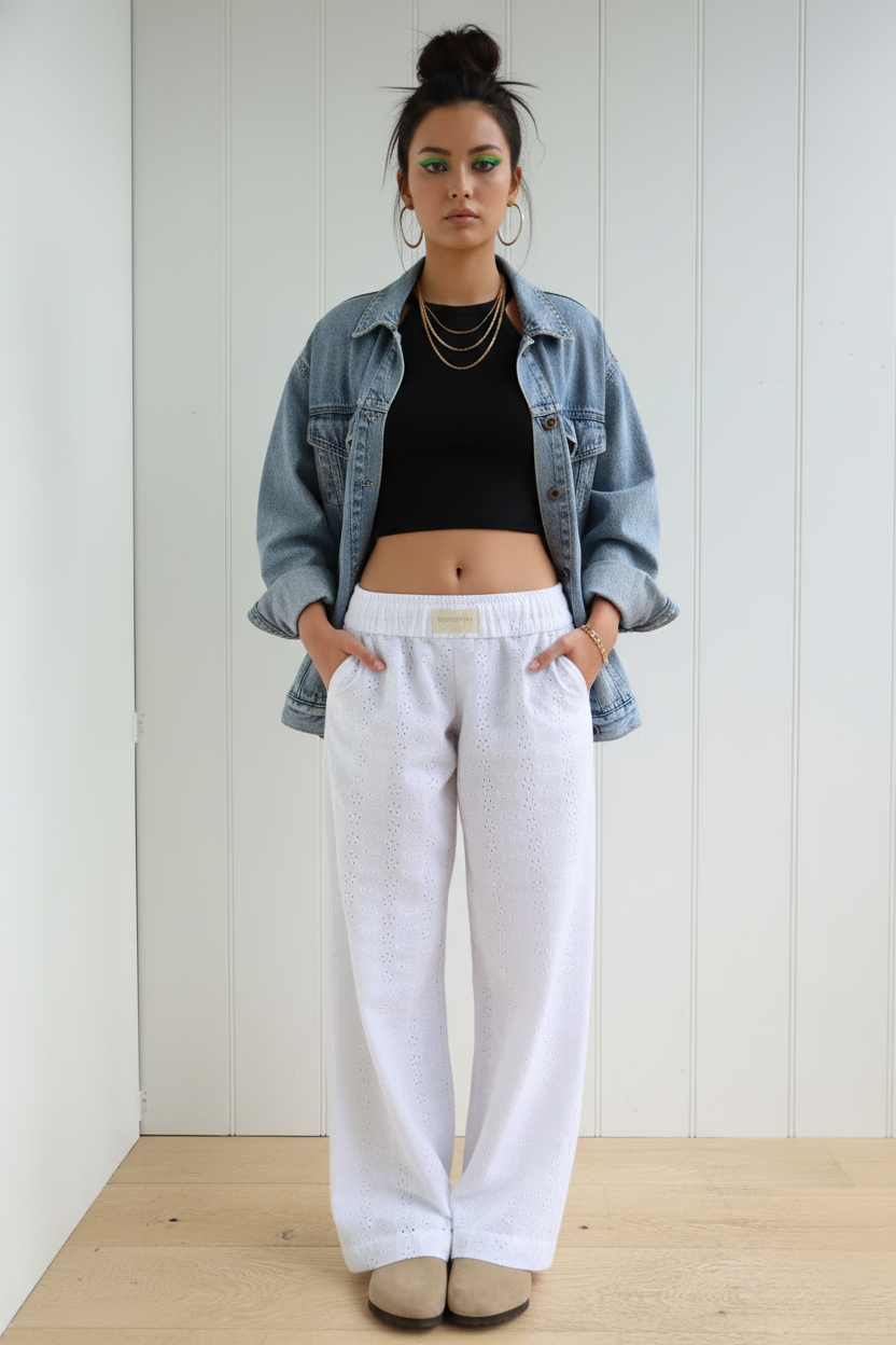 Pamuk Yorgun Papatya Pantolon